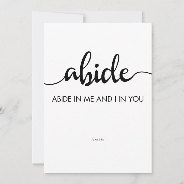 Bible verse Abiding in Christ  Invitation (Front)