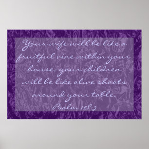 bible verse about family Psalm 128:3 Poster