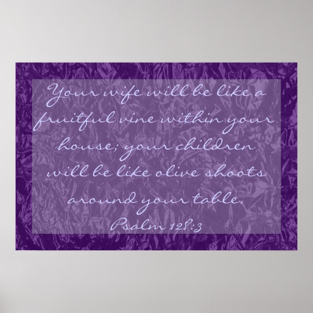 bible verse about family Psalm 128:3 Poster (Front)