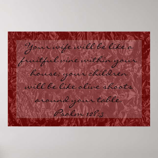 bible verse about family Psalm 128:3 Poster (Front)