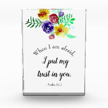 Bible Verse about Fear Watercolor Flowers Quote