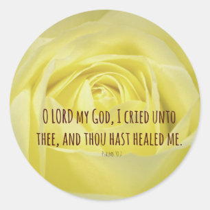 Bible Verse about Healing Classic Round Sticker