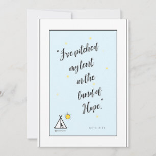 Bible verse about hope blue background thank you card