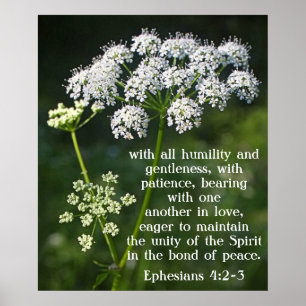 Bible verse about Love Ephesians 4:2-3 Poster