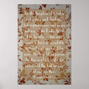 bible verse about peace Roman 14:17-19 Poster