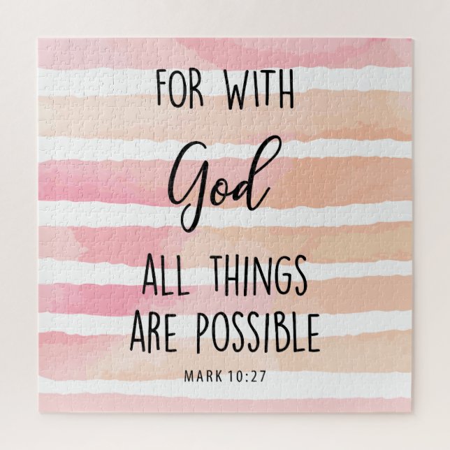 Bible Verse All things are possible with God Jigsaw Puzzle (Vertical)