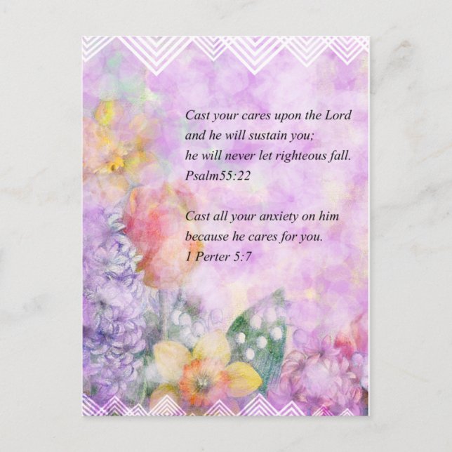 Bible verse and flowers postcard (Front)