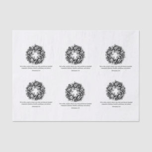 Bible verse and wreath tissue paper