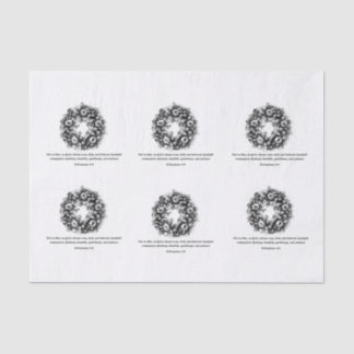 Bible verse and wreath tissue paper