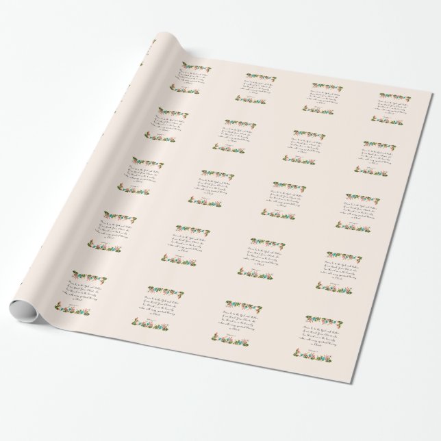Bible Verse Art - Ephesians 1:3 Wrapping Paper (Unrolled)