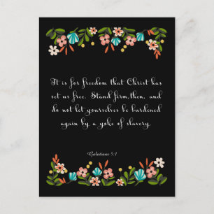 Bible Verse Art - Galatians 5:1 Postcard