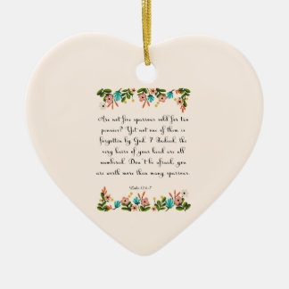 Bible Verse Art - Luke 12:6-7 Ceramic Tree Decoration