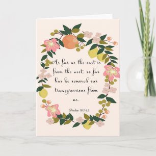 Bible Verse Art - Psalm 103:12 Holiday Card