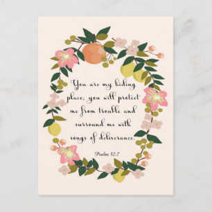 Bible Verse Art - Psalm 32:7 Postcard
