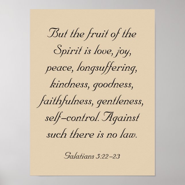 Bible Verse Artwork, Fruit of the Spirit Poster (Front)