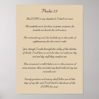 Bible Verse Artwork, Psalm 23 Poster
