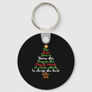 Bible verse as Christmas tree Christmas giftidea Key Ring