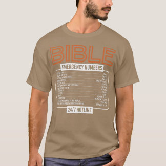 Bible Verse Bible Emergency Numbers God Premium T- T-Shirt