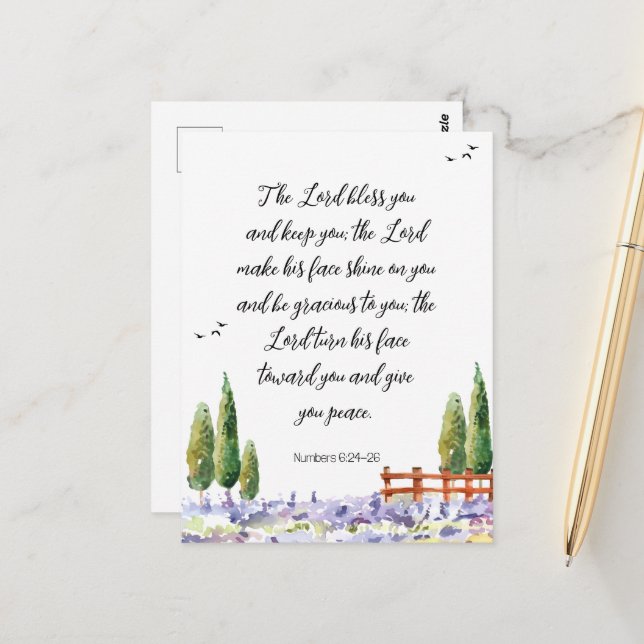 Bible verse - blessing: The Lord scripture Postcard (Front/Back In Situ)