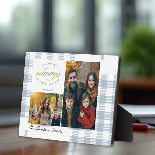 Bible Verse Blue Family Photo Collage Scripture Plaque