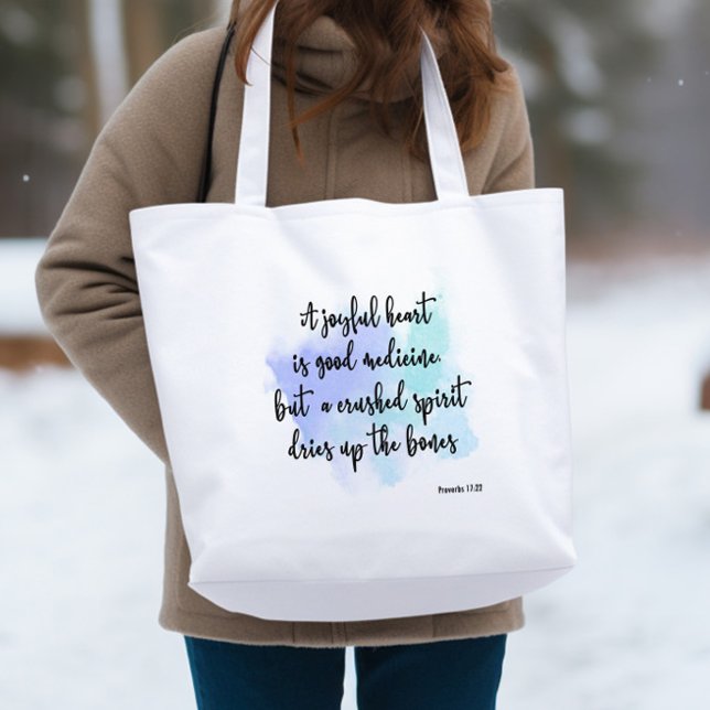 Bible verse Blue splash Tote Bag (Creator Uploaded)
