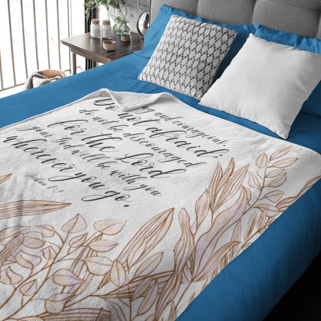 Bible verse brown leaves Fleece Blanket (Creator Uploaded)