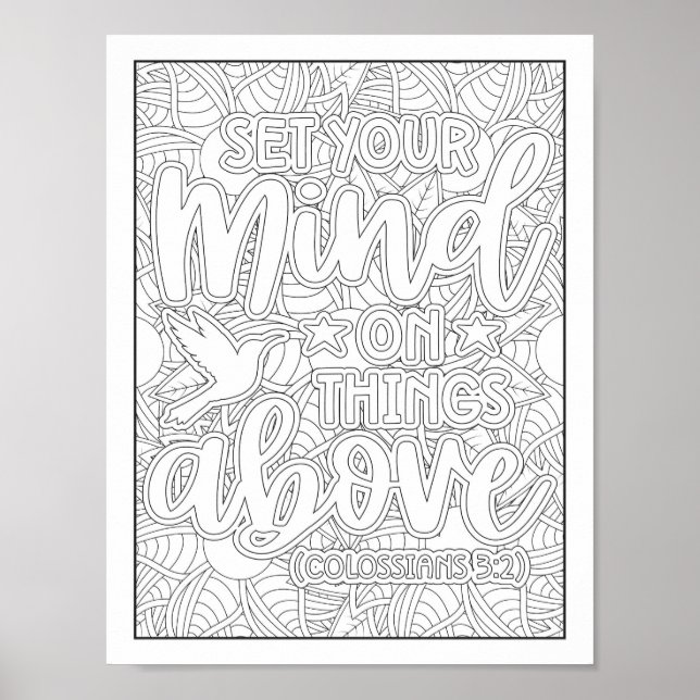 Bible Verse/Christian Adult Colouring Poster (Front)
