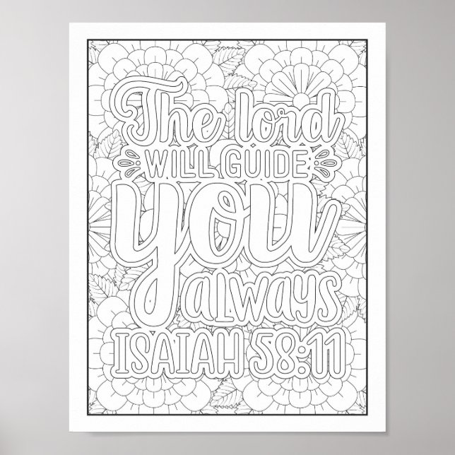 Bible Verse/Christian Adult Colouring Poster (Front)