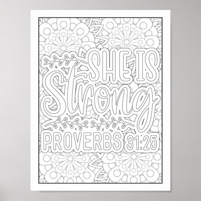 Bible Verse/Christian Adult Colouring Poster (Front)