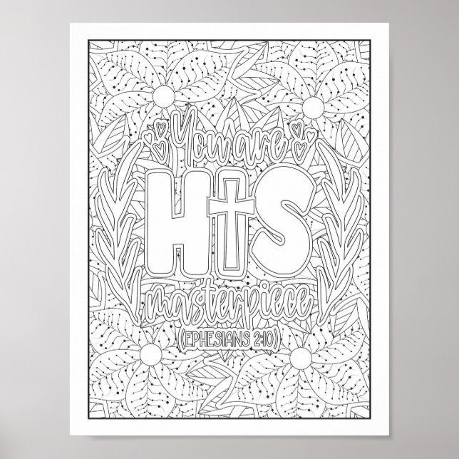 Bible Verse/Christian Adult Colouring Poster (Front)