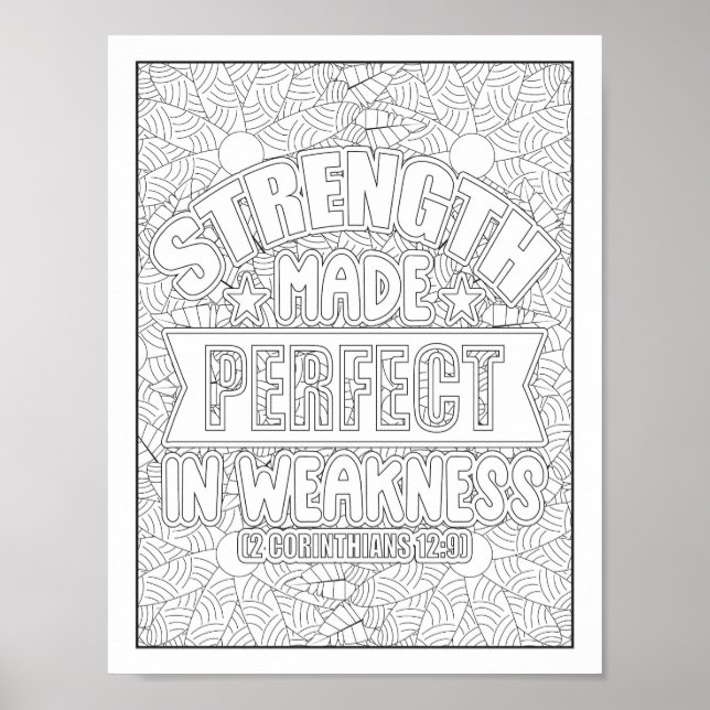Bible Verse/Christian Adult Colouring Poster (Front)