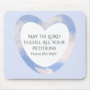 Bible Verse Christian Faith Inspirational Blue Mouse Mat