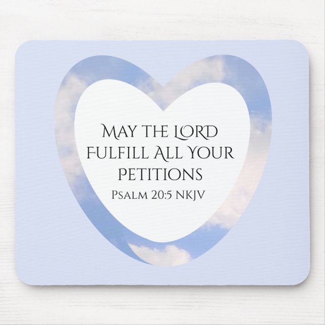 Bible Verse Christian Faith Inspirational Blue Mouse Mat (Front)