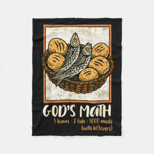 Bible Verse Christian Jesus Fishes & Loaves Go Fleece Blanket