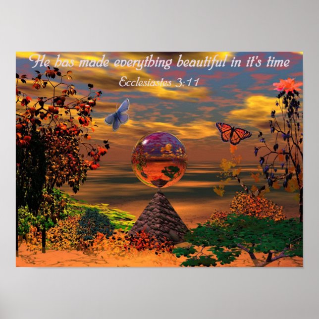Bible Verse Christian Poster Ecclesiastes 3:11 (Front)