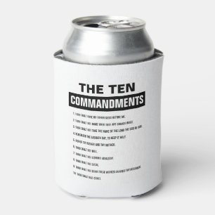 Bible Verse Christian Religious Ten Commandments Can Cooler