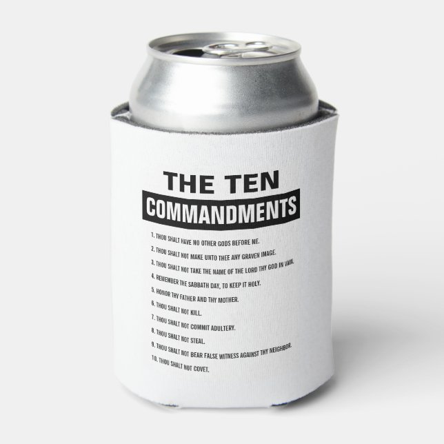 Bible Verse Christian Religious Ten Commandments Can Cooler (Can Front)