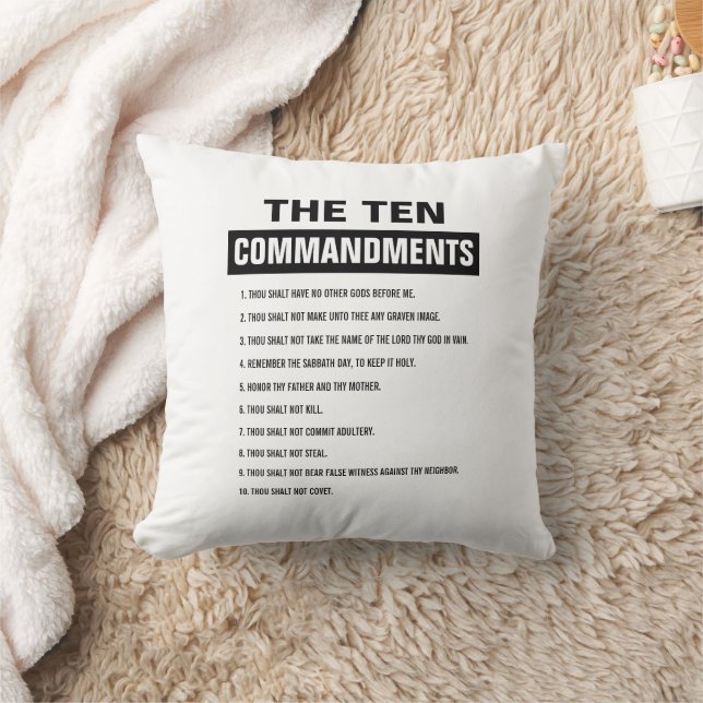 Bible Verse Christian Religious Ten Commandments Cushion (Blanket)