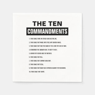 Bible Verse Christian Religious Ten Commandments Napkin