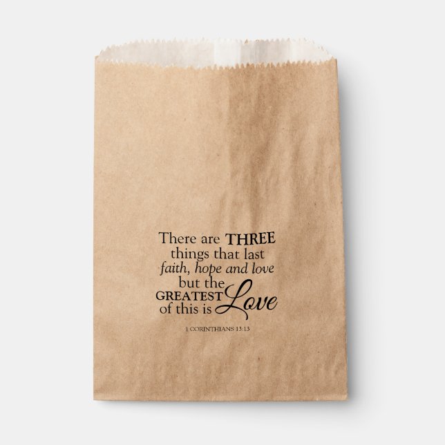 Bible Verse Christian Wedding Treat Favour Bags (Front)