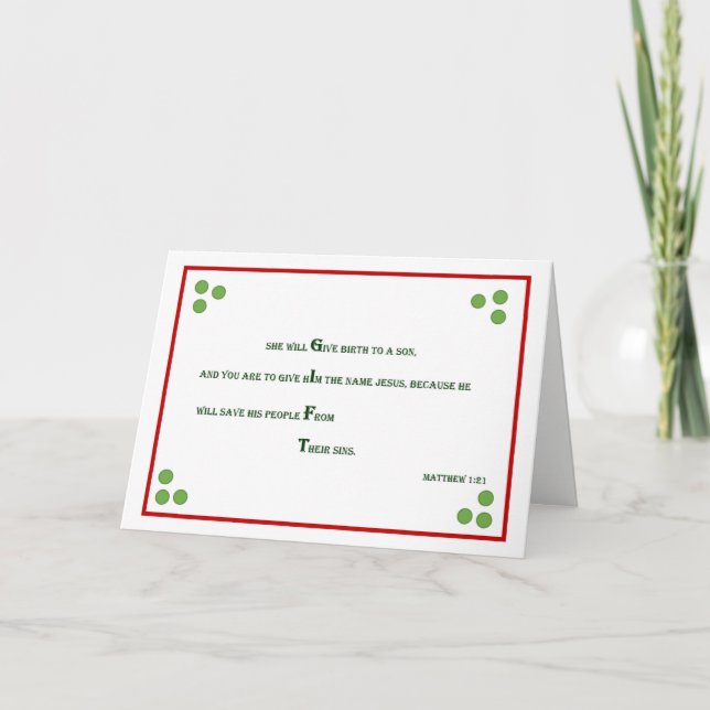 Bible Verse Christmas Card - Matthew 1:21 (Front)