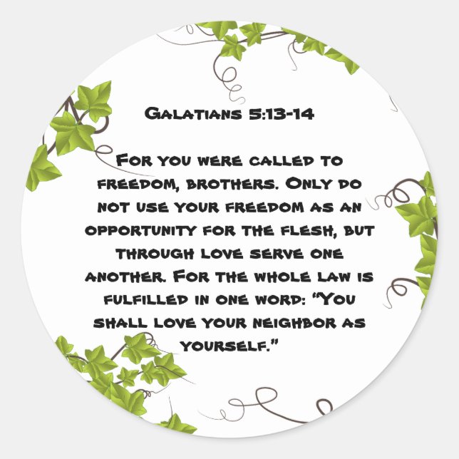 Bible Verse Classic Round Sticker (Front)