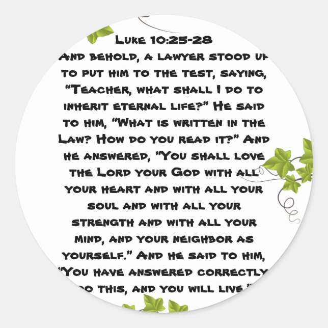 Bible Verse Classic Round Sticker (Front)