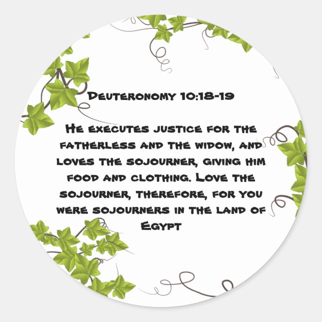Bible Verse Classic Round Sticker (Front)