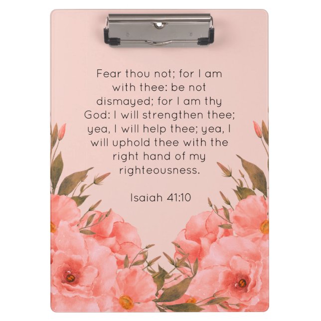 Bible Verse Clipboard | Pink Floral Design (Front)