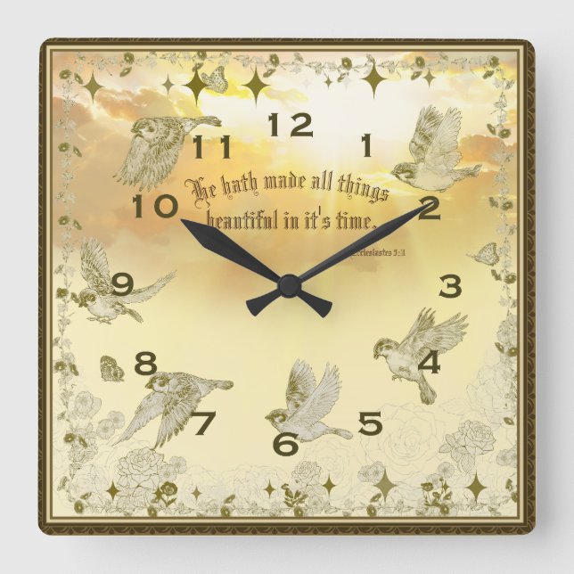 Bible Verse Clock - He Hath Made All Things Beauti (Front)