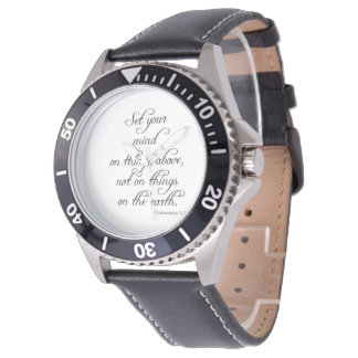 Bible Verse Col 3 2 Set Your Mind Wrist Watch