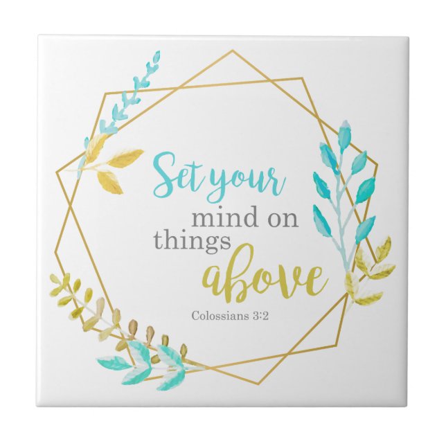 Bible Verse Colossians Scripture Christian Faith Tile (Front)
