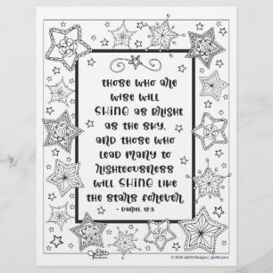 Bible Verse Colouring Page Shine Like Stars Poster