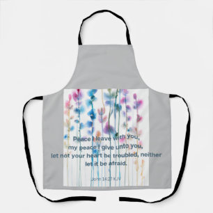 Bible verse comfort bright flowers water-color apron